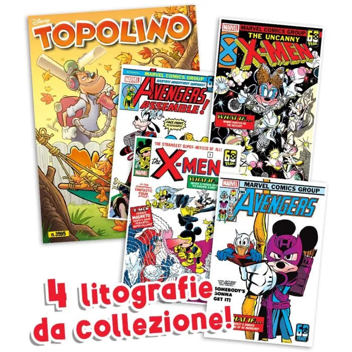 TOPOLINO 3595 + LITOGRAFIE MARVEL