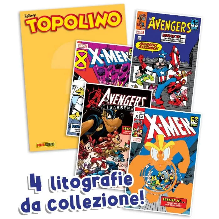 TOPOLINO 3596 + LITOGRAFIE MARVEL