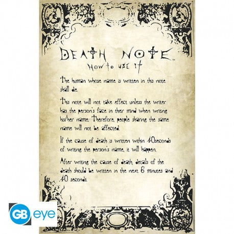 DEATH NOTE RULES POSTER 91,5 X 61