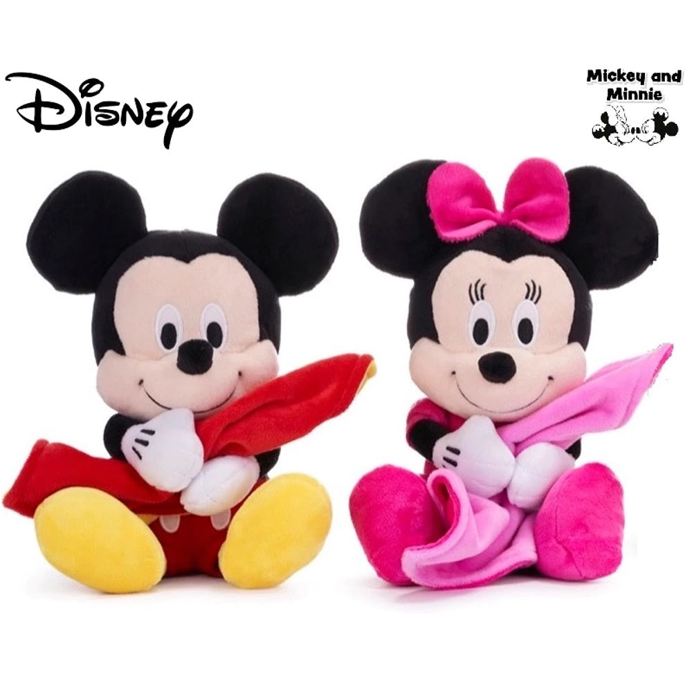 Disney Peluche + coperta,  Mickey/Minnie Mouse Assortiti