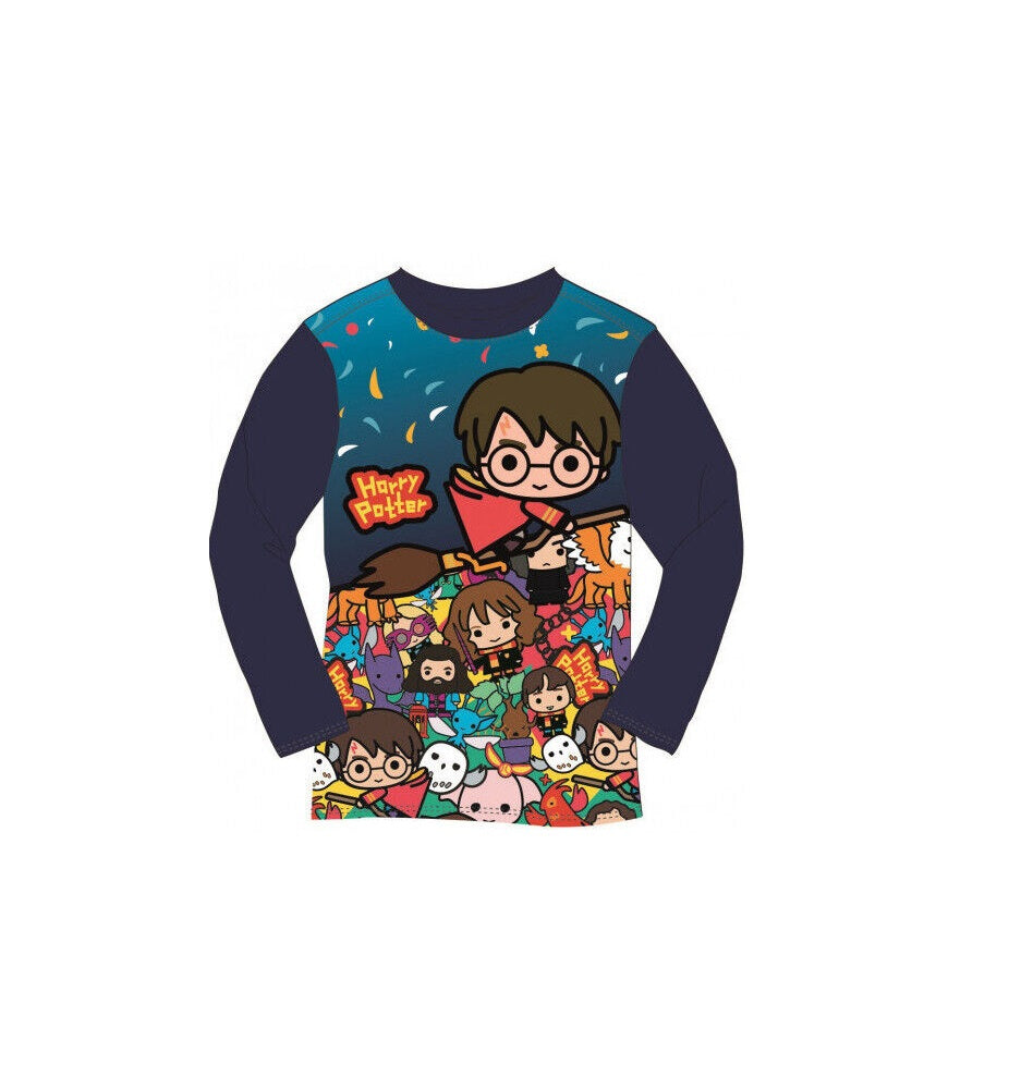 HARRY POTTER T-Shirt Bimbo Manica lunga Personaggi Chibi